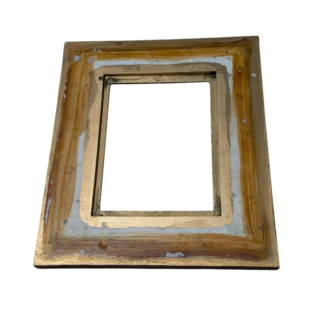 Vintage Ornate Floral Carved Gilt Picture Frame Gold Baroque 5x7 Wall Decor